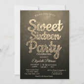 Cool Trendy Bokeh Sweet 16 Party Einladung (Vorderseite)