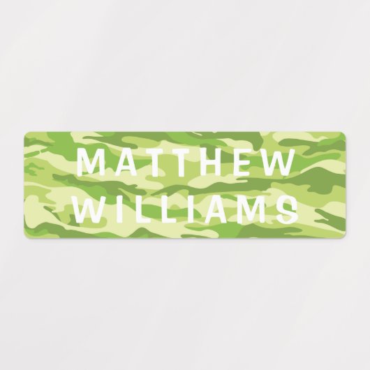 Cool Trendy Camouflage Moderner Personalisierter N Etiketten (Design 2)