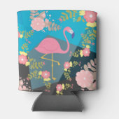 Cool Trendy Chic Niedlich Pink Girly Floral Flamin Dosenkühler (Rückseite)