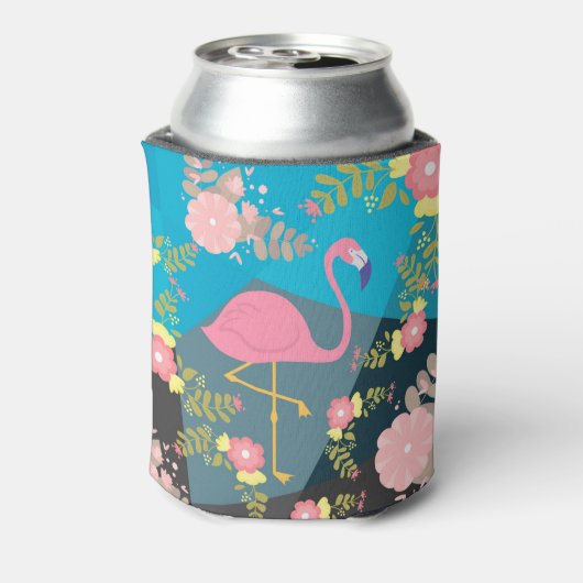 Cool Trendy Chic Niedlich Pink Girly Floral Flamin Dosenkühler (Kanne Rückseite)