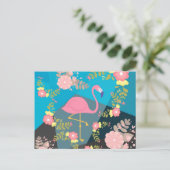 Cool Trendy Chic Niedlich Pink Girly Floral Flamin Postkarte (Stehend Vorderseite)