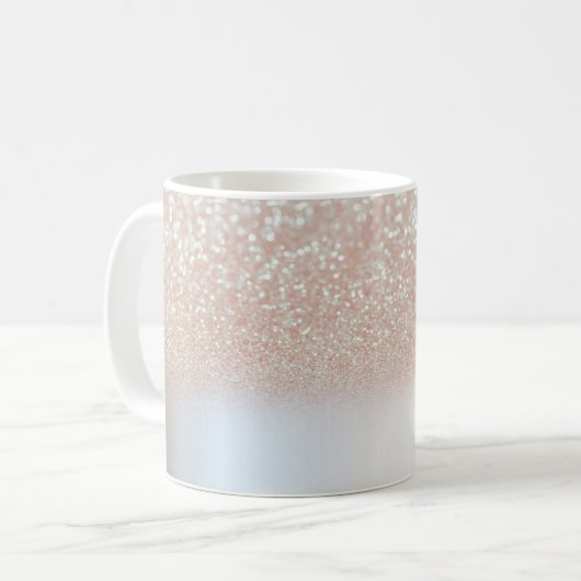Cool Trendy Glitzer, Silver - Personalisiert Kaffeetasse (Vorderseite Links)