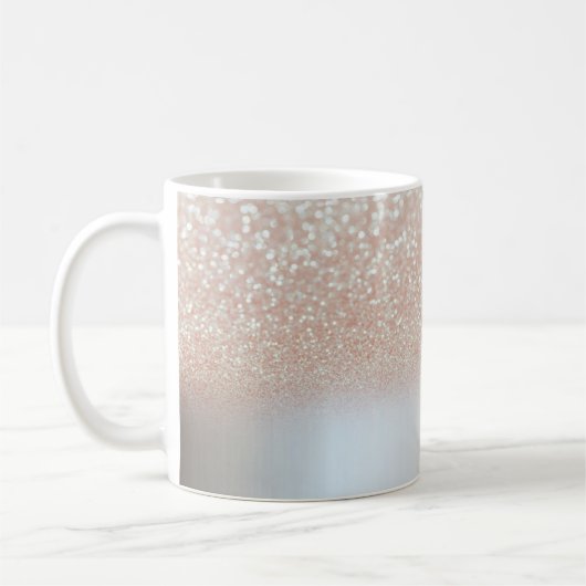 Cool Trendy Glitzer, Silver - Personalisiert Kaffeetasse (Links)