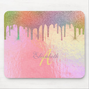 Cool Trendy Glitzer Tropfen Holographic Mousepad