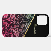 Cool trendy Gold Black Blume Personalisiert Case-Mate iPhone Hülle (Rückseite (Horizontal))