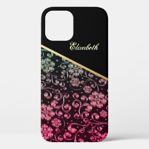 Cool trendy Gold Black Blume Personalisiert Case-Mate iPhone Hülle