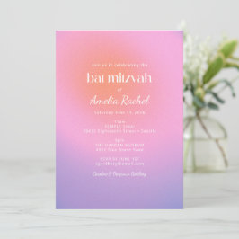 Cool Trendy Gradient Pink Lila Bat Mitzvah Einladung