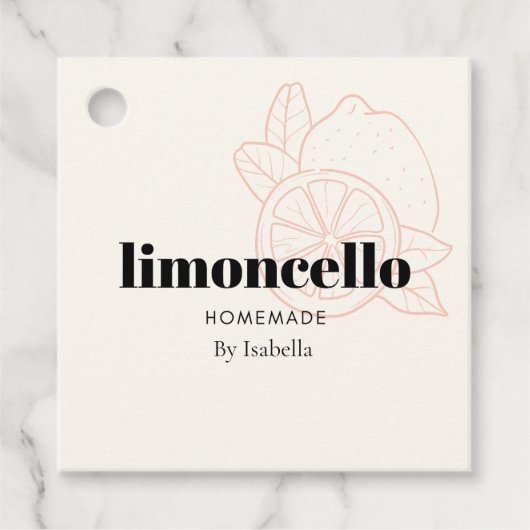 Cool Trendy Homemade Limoncello Thankyou Geschenkanhänger (Vorderseite)