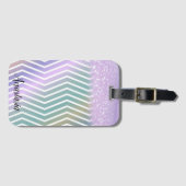 Cool Trendy Lila Glitzer Gepäckanhänger (Vorderseite (Horizontal))