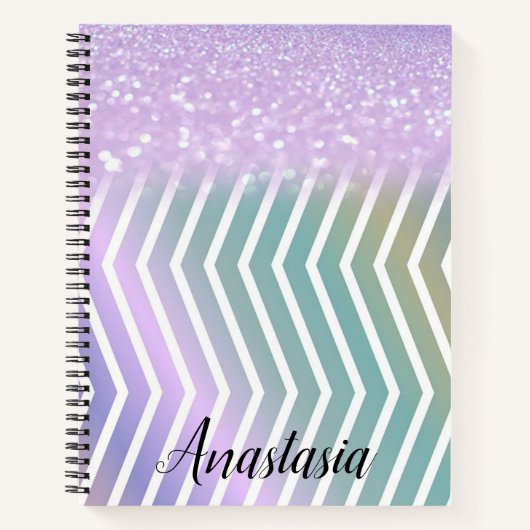Cool Trendy Lila Glitzer Notizblock (Vorderseite)