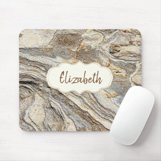 Cool Trendy, Marmor, Rahmen - Personalisiert Mousepad (Mit Mouse)