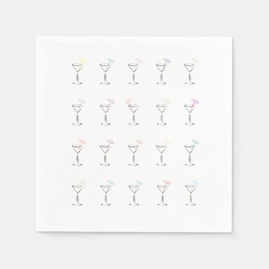Cool Trendy Martini Glasses Serviette (Vorderseite)