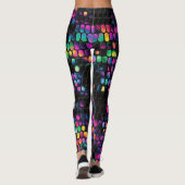Cool Trendy Mehrfarbig Vivid mit Black Ladys Leggings (Rückseite)