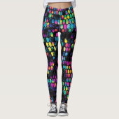 Cool Trendy Mehrfarbig Vivid mit Black Ladys Leggings (Vorderseite)