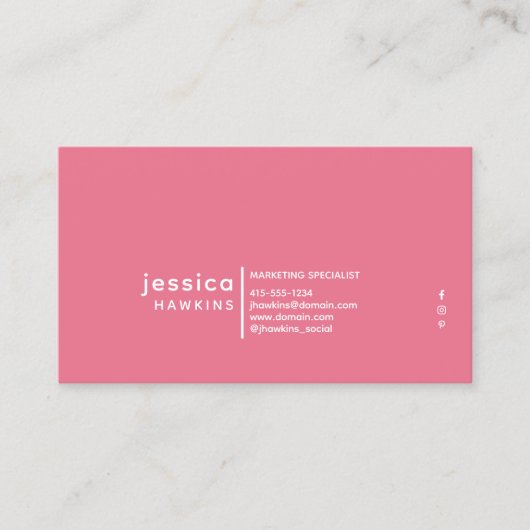 Cool Trendy Modern Cherry Red & Bubblegum Pink Visitenkarte (Vorderseite)