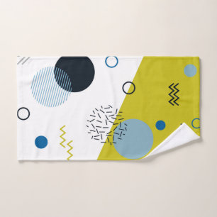 Cool, trendy, modern, grün-blaues geometrisches handtuch