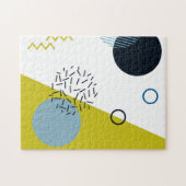 Cool, trendy, modern, grün-blaues geometrisches puzzle (Horizontal)