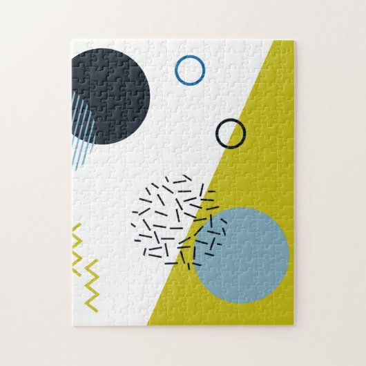 Cool, trendy, modern, grün-blaues geometrisches puzzle (Vertikal)