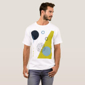 Cool, trendy, modern, grün-blaues geometrisches T-Shirt (Vorne ganz)