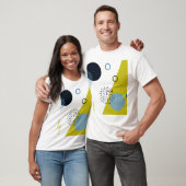 Cool, trendy, modern, grün-blaues geometrisches T-Shirt (Unisex)