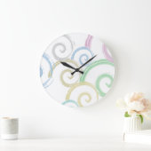 Cool, trendy, modern wave water color brushes große wanduhr (Zuhause)