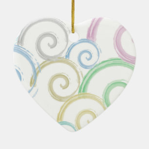 Cool, trendy, modern wave water color brushes keramik ornament