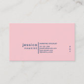 Cool Trendy Moderne Royal Blue & Pale Pink Visitenkarte (Vorderseite)