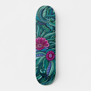 Cool Trendy Modernes Abstraktes Blumenmuster Skateboard