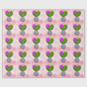 Cool Trendy Pink Cactus Geschenkpapier (Flach)