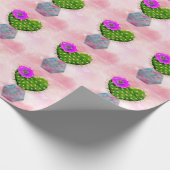 Cool Trendy Pink Cactus Geschenkpapier (Ecke)