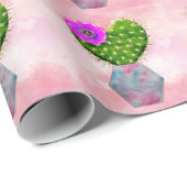 Cool Trendy Pink Cactus Geschenkpapier (Rolleneckpunkt)