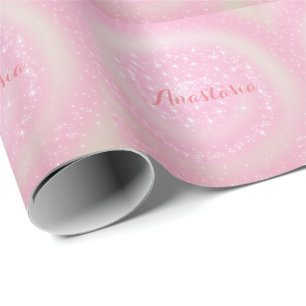 Cool Trendy Pink Funkelnd mit Ihrem Namen Geschenkpapier