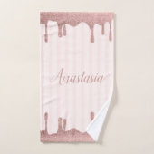 Cool Trendy Pink Glitzer Badhandtuch Set (Handtuch)