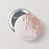 Cool Trendy Pink Glitzer Button (Vorne & Hinten)