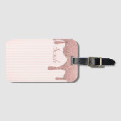 Cool Trendy Pink Glitzer Gepäckanhänger (Vorderseite (Horizontal))