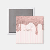 Cool Trendy Pink Glitzer Magnet (Vorderseite/Rückseite)
