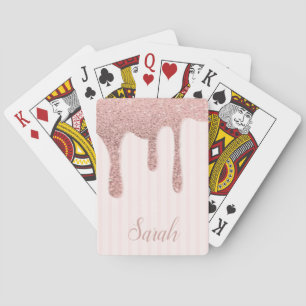 Cool Trendy Pink Glitzer Spielkarten