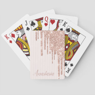 Cool Trendy Pink Glitzer Spielkarten