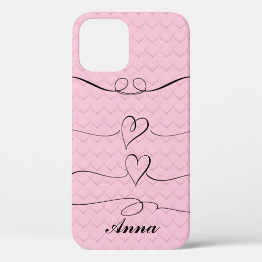 Cool Trendy Pink Heart Liebe Case-Mate iPhone Case (Rückseite)