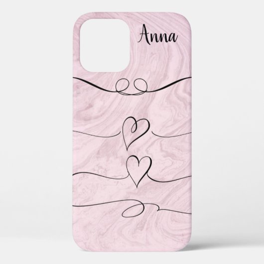 Cool Trendy Pink Heart Liebe Case-Mate iPhone Case (Rückseite)