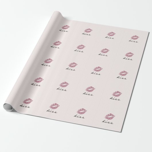 Cool Trendy Pink Kiss Geschenkpapier (Ungerollt)
