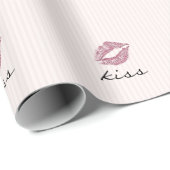 Cool Trendy Pink Kiss Geschenkpapier (Rolleneckpunkt)