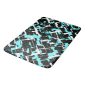Cool trendy Schwarz-weiß Blue Pattern Badematte (Schrägansicht)
