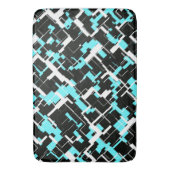 Cool trendy Schwarz-weiß Blue Pattern Badematte (Vorderseite Vertikal)