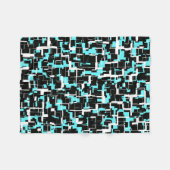 Cool trendy Schwarz-weiß Blue Pattern Fleecedecke (Vorderseite (Horizontal))
