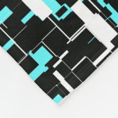 Cool trendy Schwarz-weiß Blue Pattern Fleecedecke (Ecke)