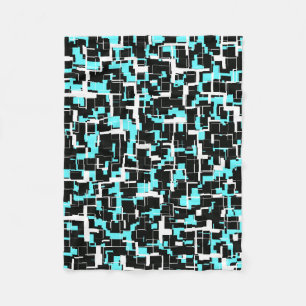 Cool trendy Schwarz-weiß Blue Pattern Fleecedecke