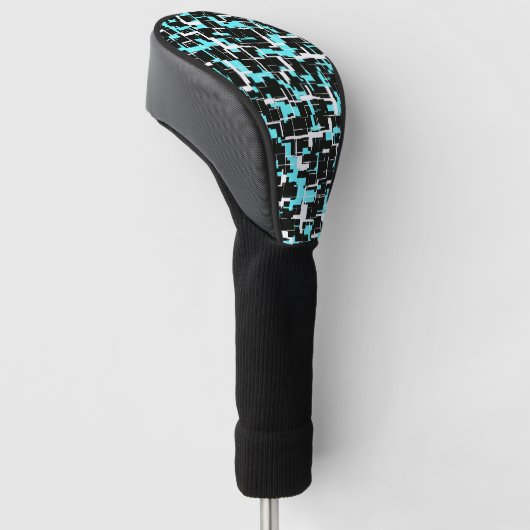 Cool trendy Schwarz-weiß Blue Pattern Golf Headcover (angewinkelt)
