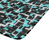 Cool trendy Schwarz-weiß Blue Pattern Schneidebrett (Ecke)