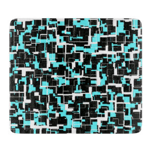 Cool trendy Schwarz-weiß Blue Pattern Schneidebrett